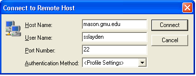 connect dialog